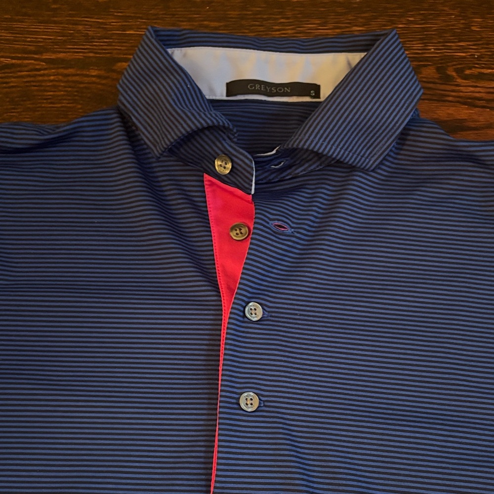 Greyson Navy and Pink Polo Shirt - Picture 2 of 2